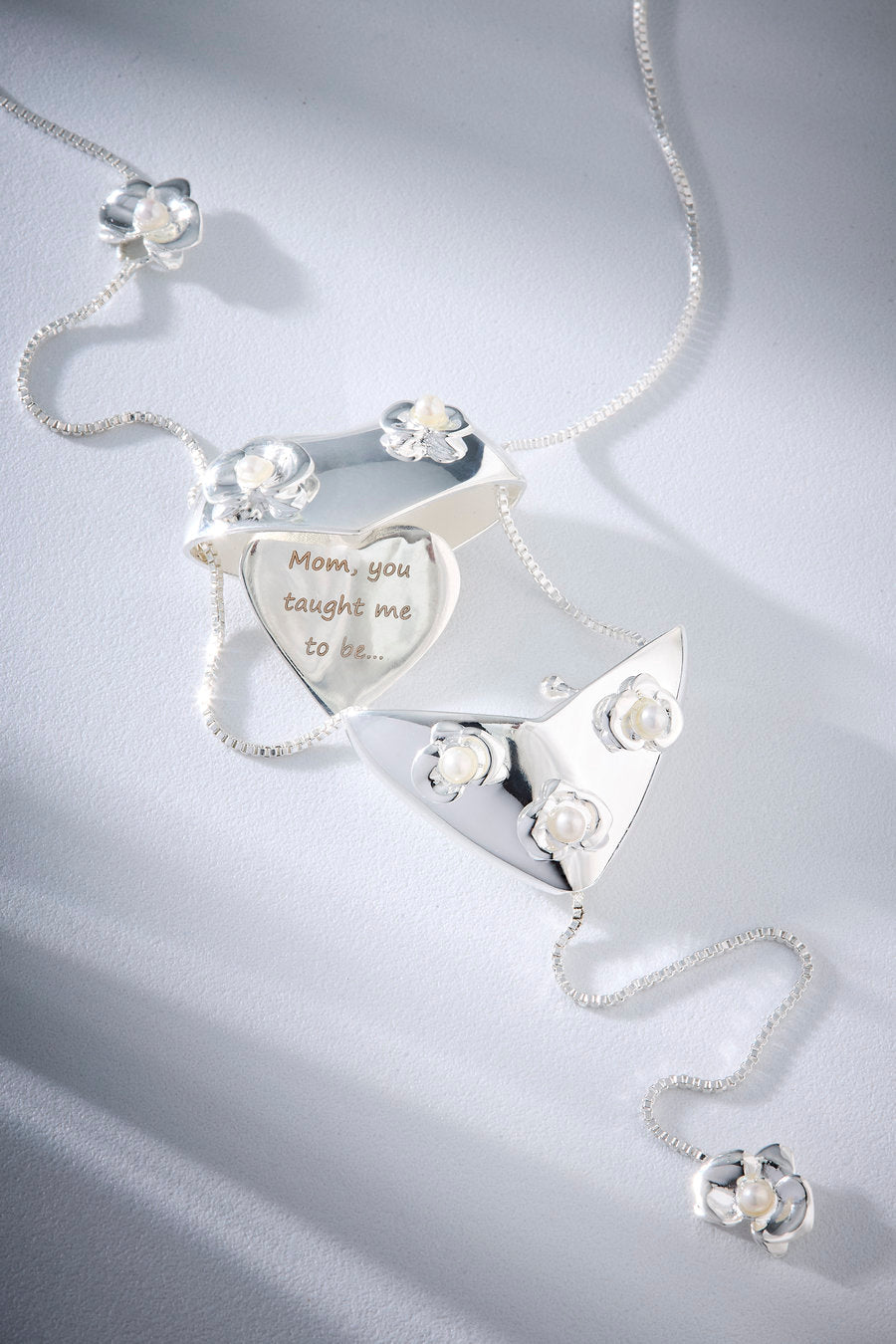 mom, you taught me to be necklace silver