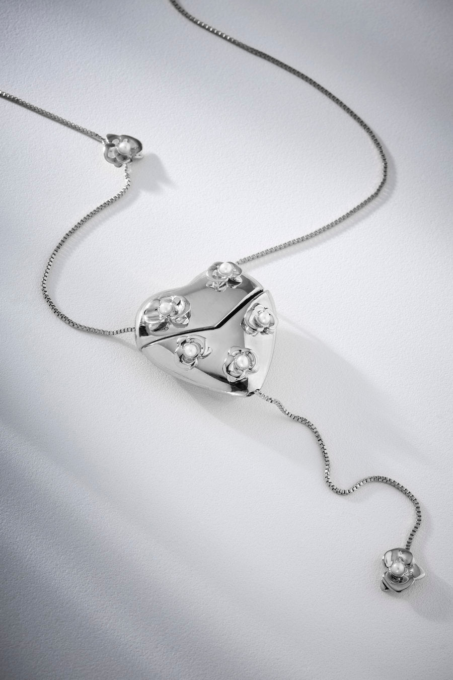 silver heart necklace, Mother's Day gift

